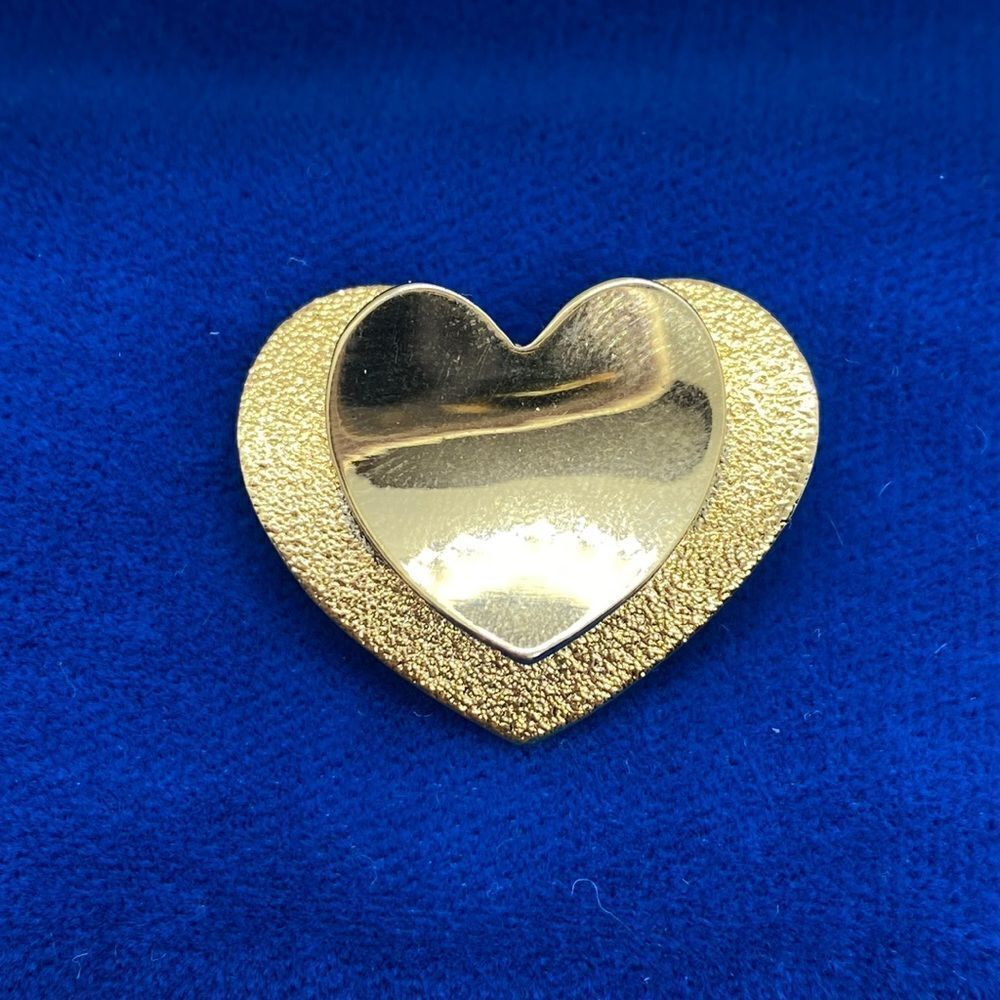 💛 Gold Plated Double Heart Brooch